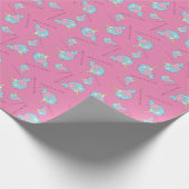 Papier Cadeau Narwhal avec Heart Valentine's Day Wrapper Paper (Coin)