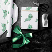 Papier Cadeau Narwhal Green | Cute Mint Chibi Cartoon Sea Party