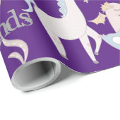 Papier Cadeau Narwhal Sirène Unicorn Dragon Pastel Personnalisé (Coin rond)