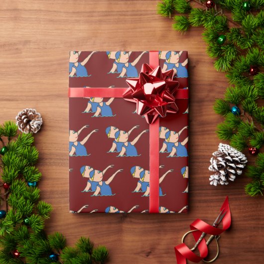 Papier Cadeau Natation synchro (Cadeau de vacances)