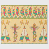 Papier Cadeau Native american indigenous ornamental seamless pat (Plat)