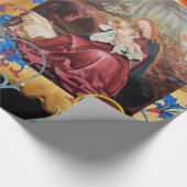 PAPIER CADEAU NATIVITÉ AVEC DES ANGES, PARCHEMIN FLORAL DE NOËL (Coin)