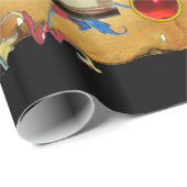 PAPIER CADEAU NATIVITÉ AVEC DES ANGES, PARCHEMIN FLORAL DE NOËL (Coin rond)