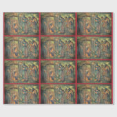 Papier Cadeau Nativité Bébé Jésus Ange 3 Rois Image détaillée (Plat)