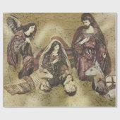 Papier Cadeau Nativité classique traditionnelle (Plat)