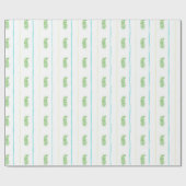 Papier Cadeau Nativité de la aquarelle Noël Garland Vert (Plat)