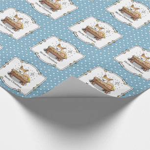 Papier Cadeau Nativité de Noël Pembroke Welsh Corgi (rouge1) Amu
