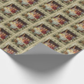 Papier Cadeau Nativité de Noël Reproduction Vintage (Coin)