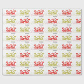 Papier Cadeau Nativité des bénédictions de Noël rouge et or (Plat)