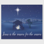 Papier Cadeau Nativité Jésus est la raison (Plat)