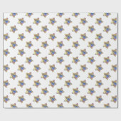 Papier Cadeau Nativité Noël : Bébé Jésus, Marie dans une crèche (Plat)