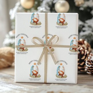 Papier Cadeau Nativité Noël Papier d'enveloppement religieux