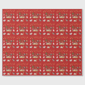 Papier Cadeau Nativité noire africaine Noël (Plat)