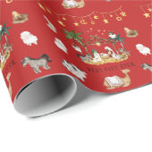 Papier Cadeau Nativité noire africaine Noël (Coin rond)