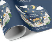 Papier Cadeau Nativité noire africaine Noël (Coin rond)