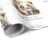 Papier Cadeau Nativité Papier d'enveloppement de Noël - Sainte F (Coin rond)