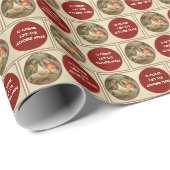 Papier Cadeau Nativité religieuse de Noël Vintage (Coin rond)