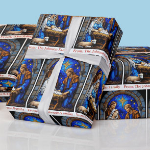 Papier Cadeau Nativité Sainte Famille Ajoutez Votre Texte Cadeau