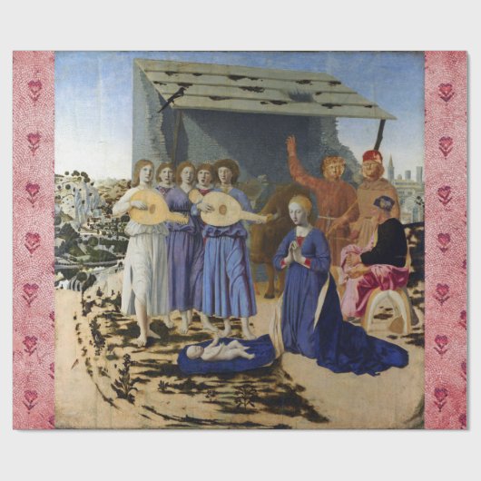 Papier Cadeau NATIVITY OF JESUS, ANGELS by PIERO DELLA FRANCESCA (Plat)