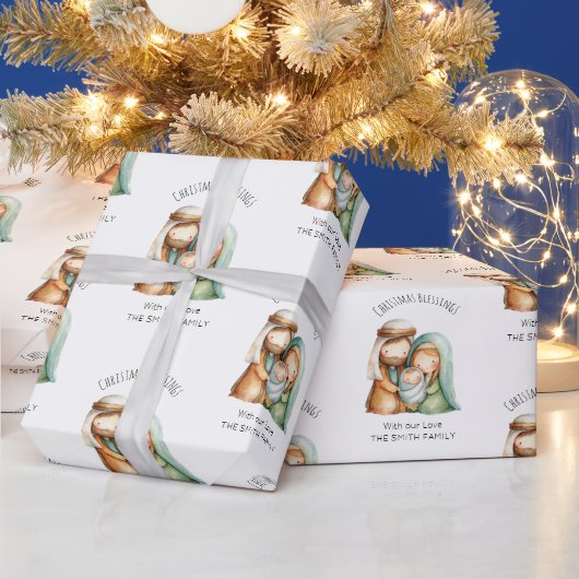 Papier Cadeau Nativity Scene Holiday Gift Wrap Christmas Paper (Vacances)