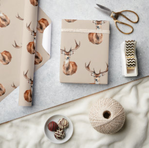 Papier Cadeau Nature Deer Vacances fauniques