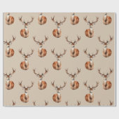 Papier Cadeau Nature Deer Vacances fauniques (Plat)