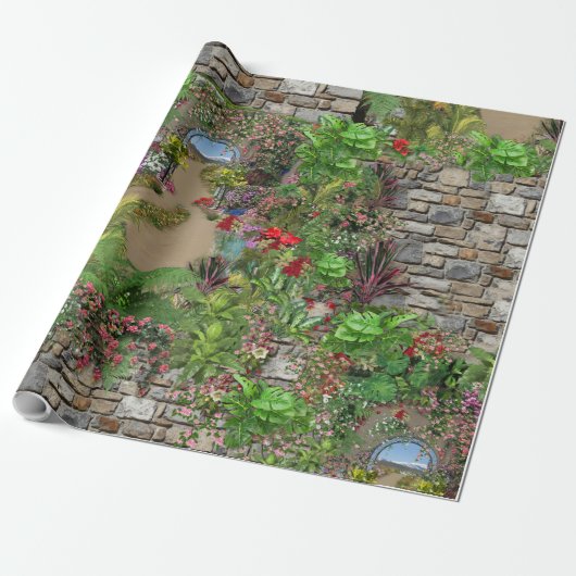 Papier Cadeau Nature intérieure et extérieure en fleurs (Déroulé)