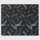 Papier Cadeau Nature Moderne Botanique Noël cadeau de vacances (Plat)