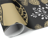 Papier Cadeau Nature Owl Folk Art (Coin rond)