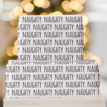 Naughty Black White Typographie Motif Noël