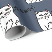 Papier Cadeau Naughty Cat (Coin rond)