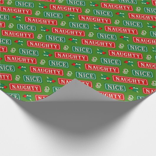 Papier Cadeau Naughty et Nice Noël (Coin)