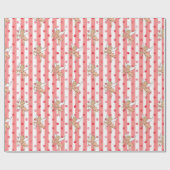 Papier Cadeau Naughty gopid anges rose rayures (Plat)