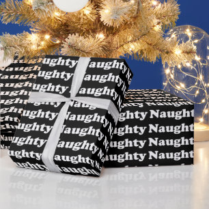 Papier Cadeau Naughty noir et blanc motif drôle cadeau mignon