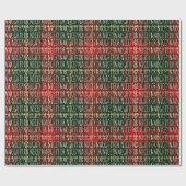 Papier Cadeau Naughty ou beau texte vert plaid motif fun mignon (Plat)