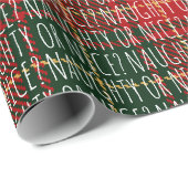 Papier Cadeau Naughty ou beau texte vert plaid motif fun mignon (Coin rond)