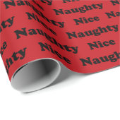 Papier Cadeau Naughty ou joli rouge noir moderne drôle mignon (Coin rond)