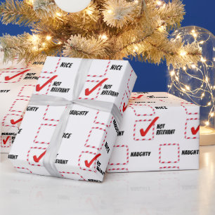 Papier Cadeau Naughty ou Nice Humour de Noël