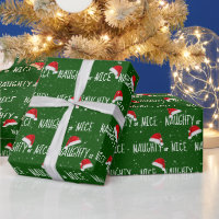 NAUGHTY ou NICE Texte avec Chapeaux de Père Noël