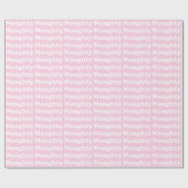 Papier Cadeau Naughty rose blanche typographie motif drôle migno (Plat)