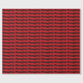 Papier Cadeau Naughty rouge & noir motif drôle cadeau mignon (Plat)