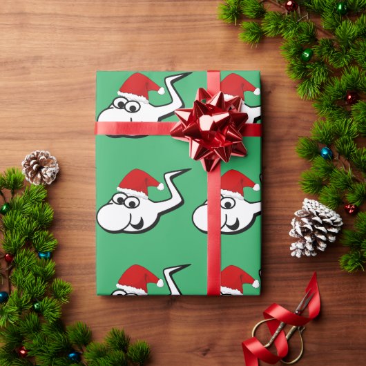 Papier Cadeau Naughty Sperm Avec Le Chapeau Du Père Noël (Cadeau de vacances)