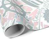 Papier Cadeau Nautical Beach Collage (Coin rond)