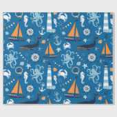 Papier Cadeau Nautical de Deep Blue All Things (Plat)