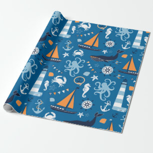 Papier Cadeau Nautical de Deep Blue All Things