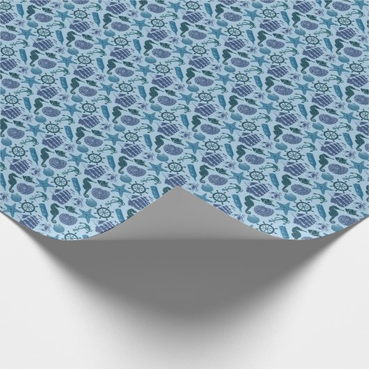 Papier Cadeau Nautical Shades of Blue (Coin)