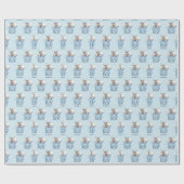 Papier Cadeau Nautical Teddy Bear C'est un Baby shower garçon (Plat)