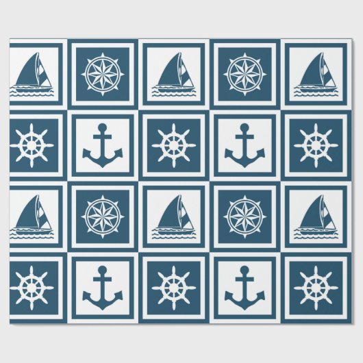 Papier Cadeau Nautical themed design (Plat)