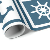 Papier Cadeau Nautical themed design (Coin rond)