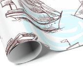 Papier Cadeau Nautique (Coin rond)